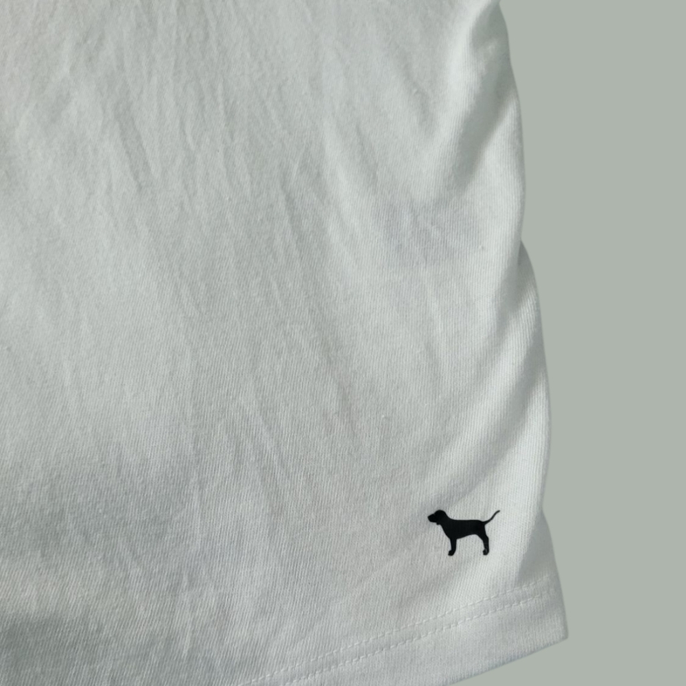 Pink Brand-Sz XXL White Tank Top with Black Trim With Black Dog Logo In Corner. - Picture 4 of 10